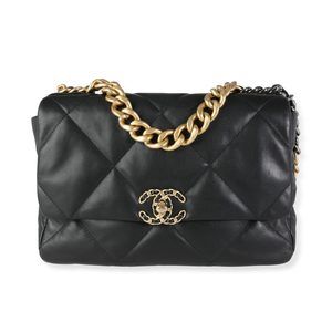 Chanel Black Quilted Lambskin Large Chanel 19 Bag